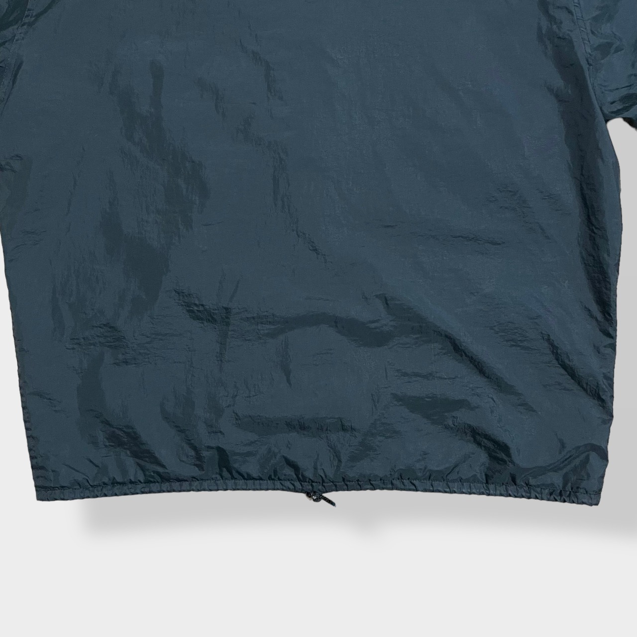 【Dunbrooke】90s USA製 コーチジャケット ジャンパー ナイロンジャケット ワンポイントロゴ 刺繍ロゴ スナップボタン 黒 ライトアウター X-LARG ビッグサイズ 春 秋 US古着