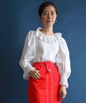 【送料無料】Vintage Dirndl puffy sleeves Austrian blouse