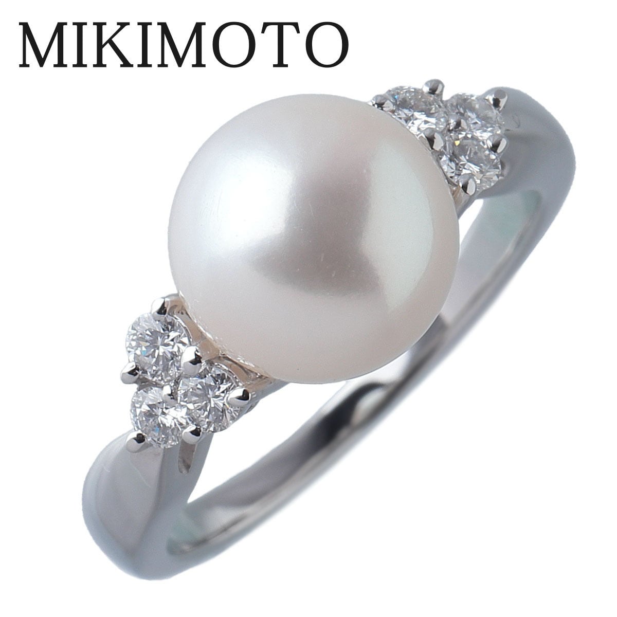 ◆MIKIMOTO ミキモト  現行品　リング　パール　ダイヤk18wg