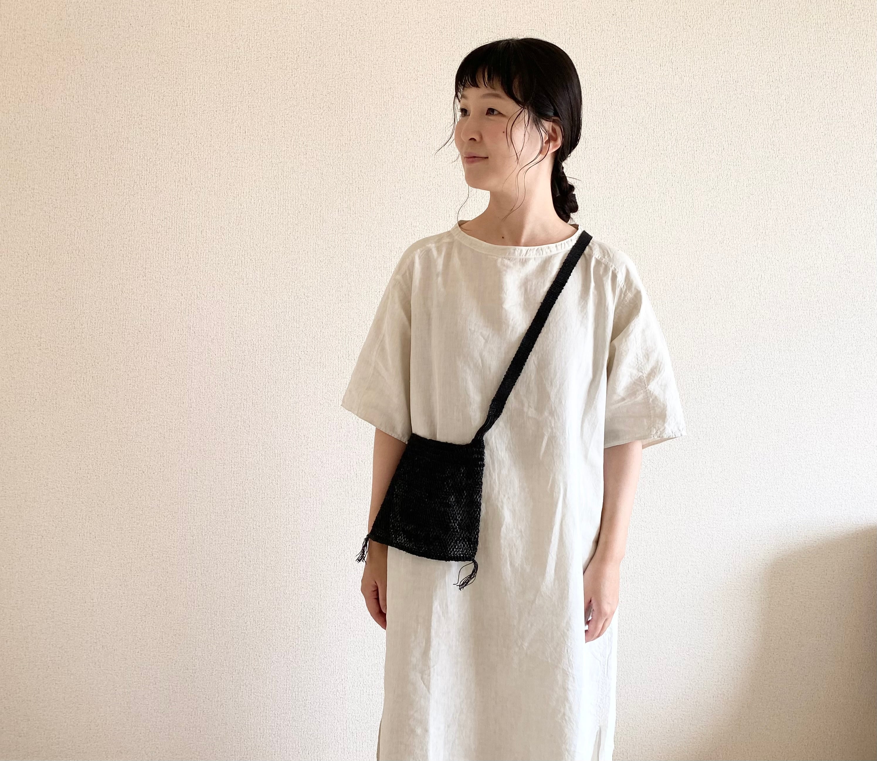 葛 手編み ショルダーバッグ　archi 葛手編みショルダーバッグ＊S＊黒 | Herios＊ヘリオス