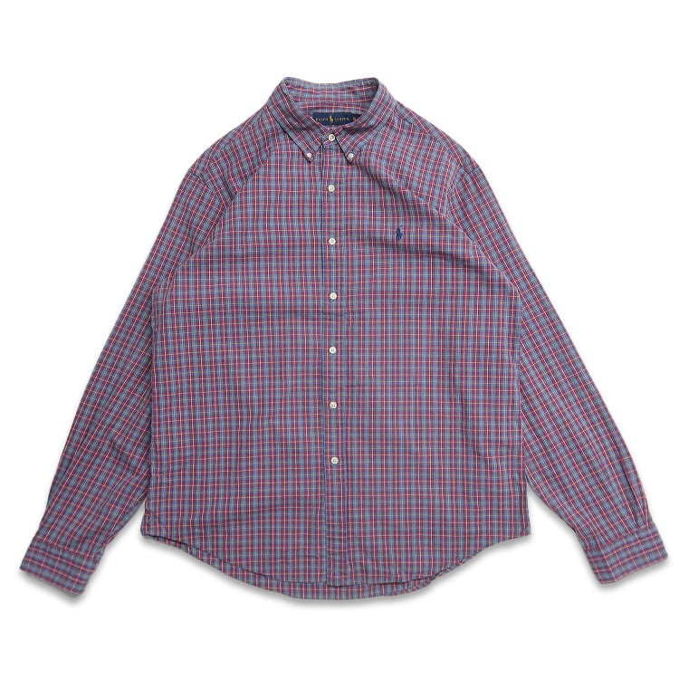 古着 ラルフローレン POLO Ralph Lauren リネン 長袖シャツ チェック柄