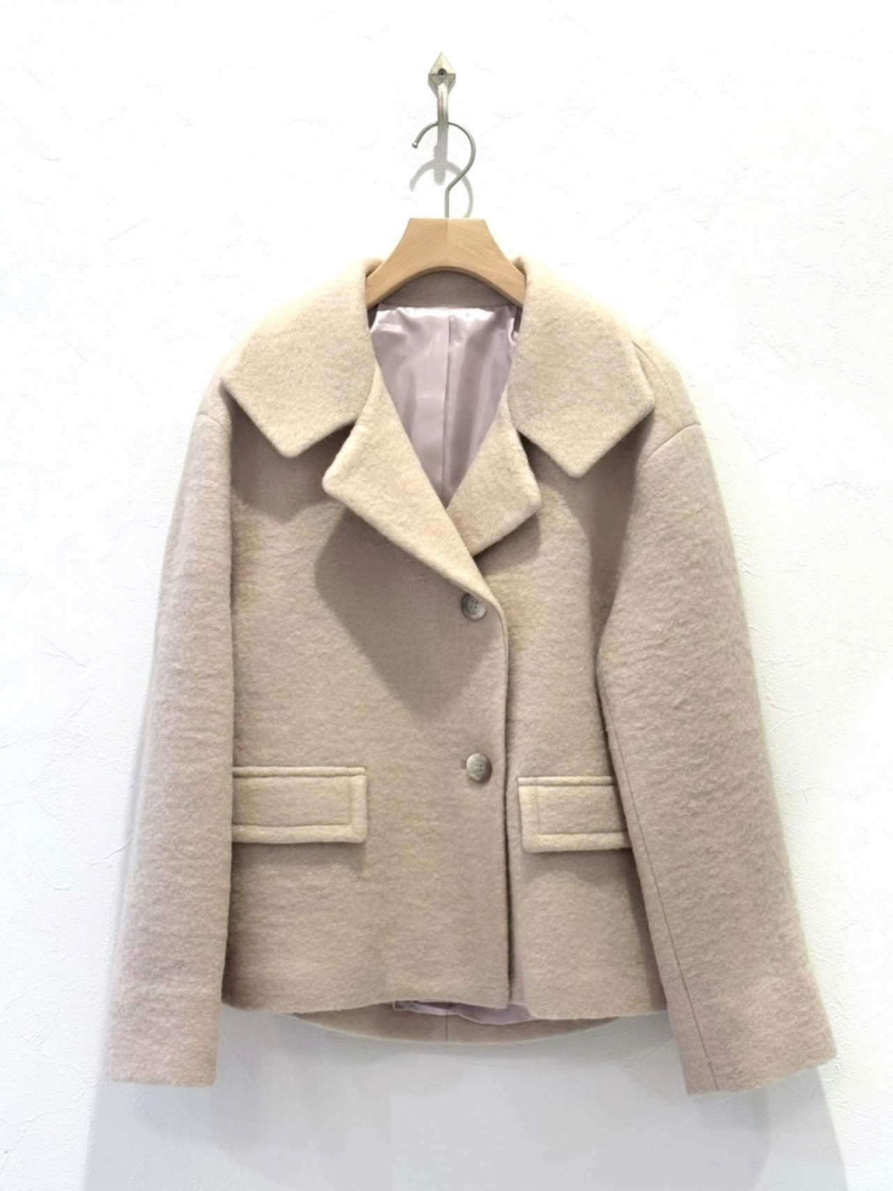 ウール混ショート丈コート