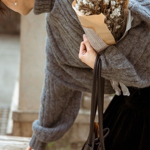 タートルネックツイストニットセーター A00735