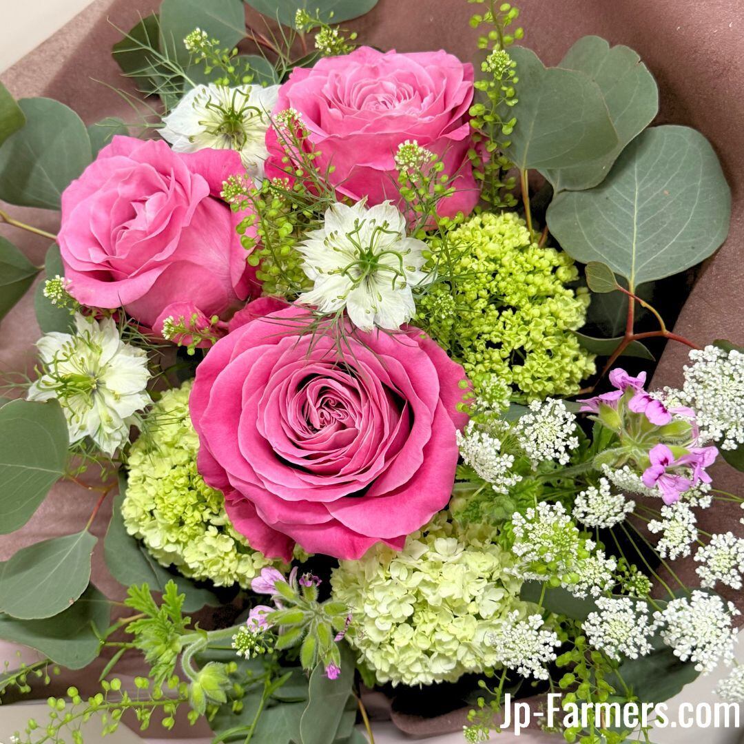 MOTHER'S DAY ピンク薔薇のナチュラルブーケ ～感謝の気持ちを込めて