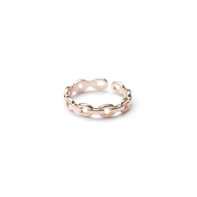 S925 FLAT CHAIN RING ROSE GOLD