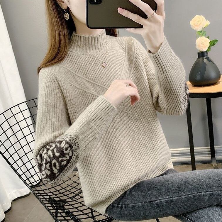 トップス レディース ニット セーター プルオーバー 長袖 袖あり ハイネック ボトルネック かわいい 大人可愛い きれいめ シンプル カジュアル 大人 おしゃれ お洒落 こなれ感 キュート 主役級 存在感 抜け感 ボーダー柄 秋 冬 10代 20代 30代 40代 OL 通勤 学生 通学 デート お出かけ 女子会 休日 着回し 普段使い 韓国 韓国系 送料無料 ファッション コーデ スタイル モテ 体型カバー トレンド 流行 ワンサイズ ベージュ ブルー ブラウン ブラック レッド