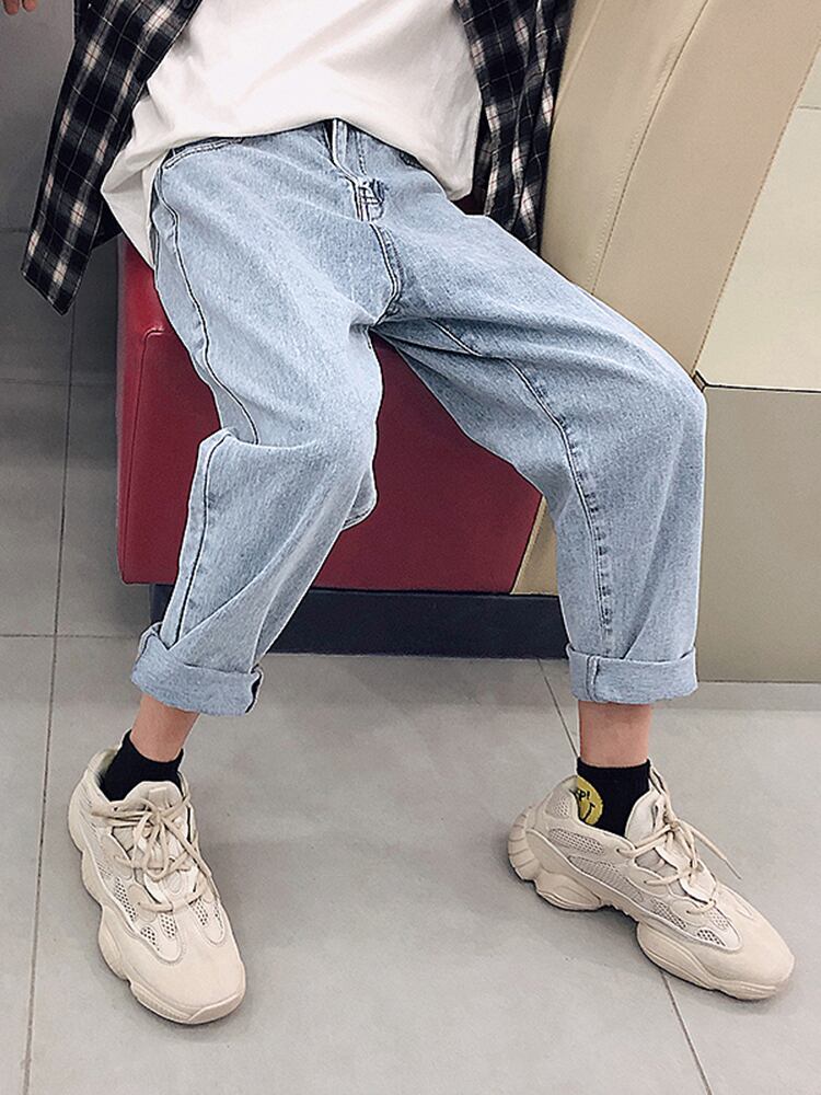 全1色 デニム パンツ ストレート カジュアル 無地 おしゃれ