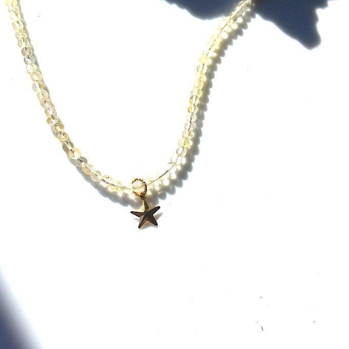 【一点物】【14KGF】✦11月の誕生石✦the first star of evening...お星様とシトリンのネックレス⋆.·✦