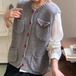 3色/ポケット付きニットベスト ・12572