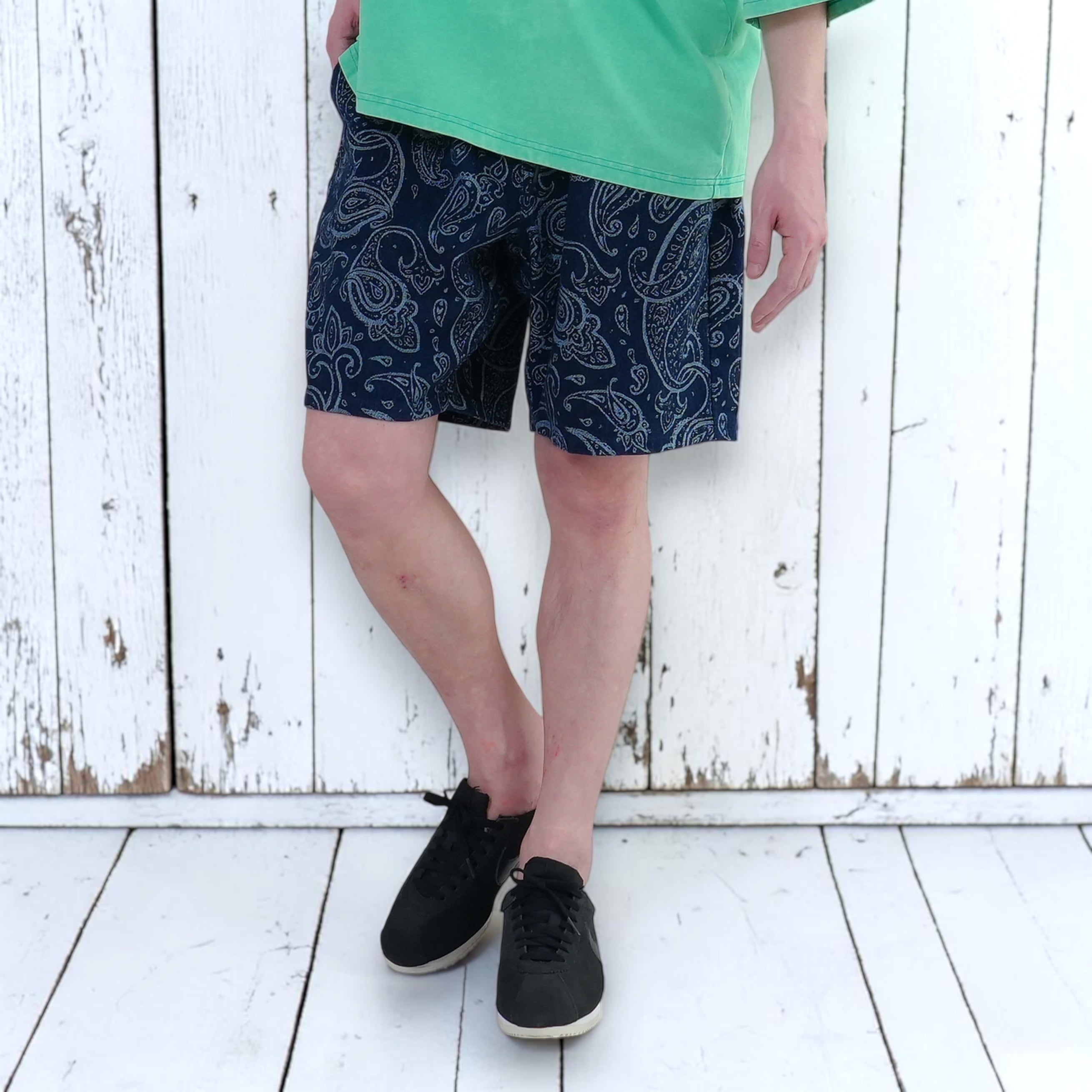 T*Y様 CAMBIO ペイズリー柄 ショートパンツ　ジャガード　 L　美品 Denim Paisley Jacquard Shorts / デニムペイズリージャガードショーツ