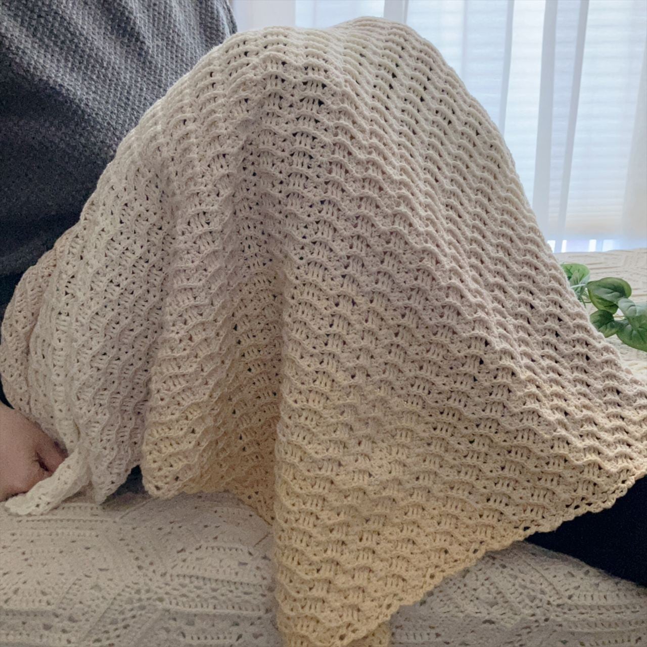 編み図のみ】斜めグラデーションのひざ掛け（印刷版） | 手編み雑貨の