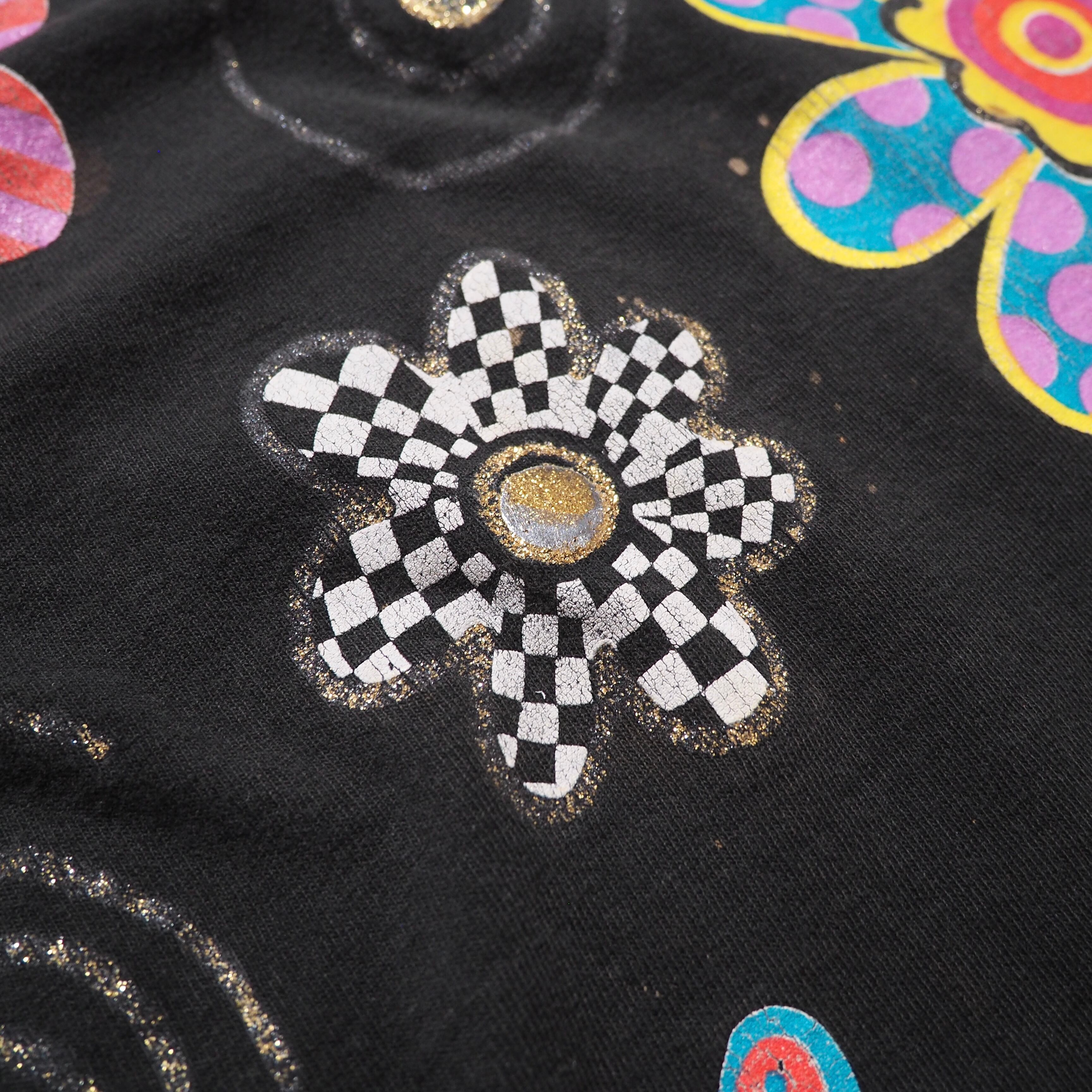 1990s " Special " Good Fade × Flower printed vintage loose SS Tee (made in USA)