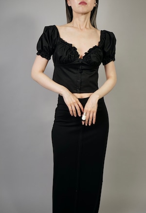 CORSET PUFF TOPS (BLACK) 2203-74-29