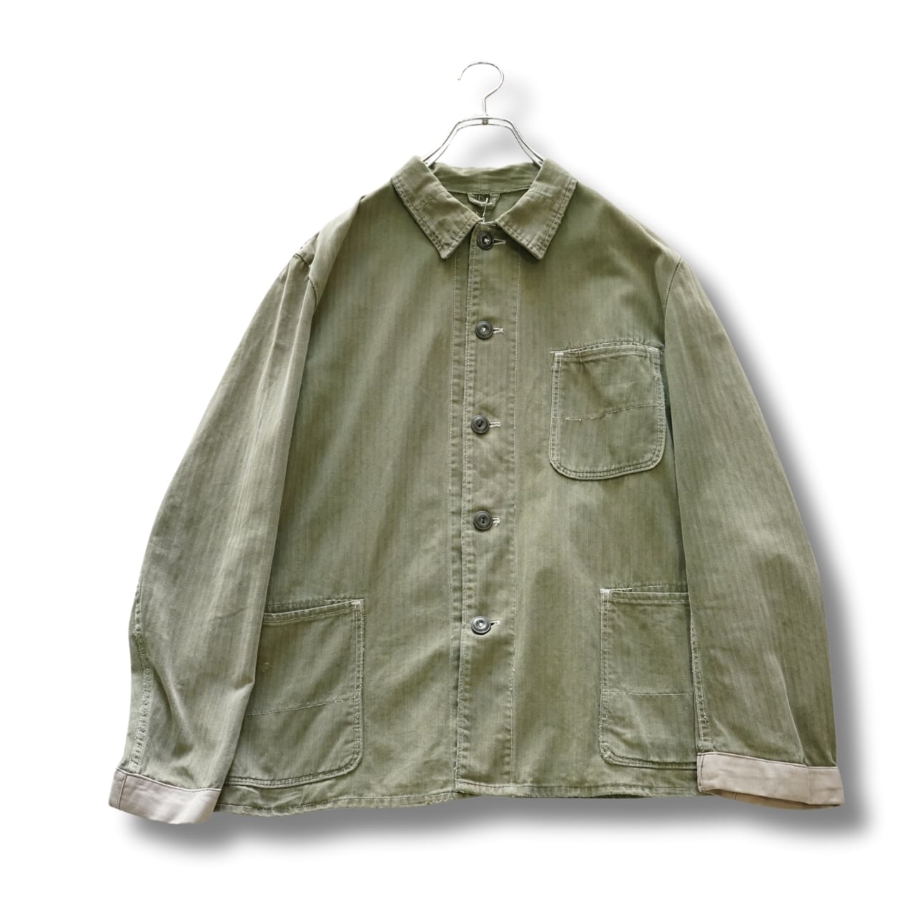 70s ドイツ　HBT ヘリンボーン ユーロヴィンテージ　ワークジャケット a3e060802fe68f8977c1045a3dda1c