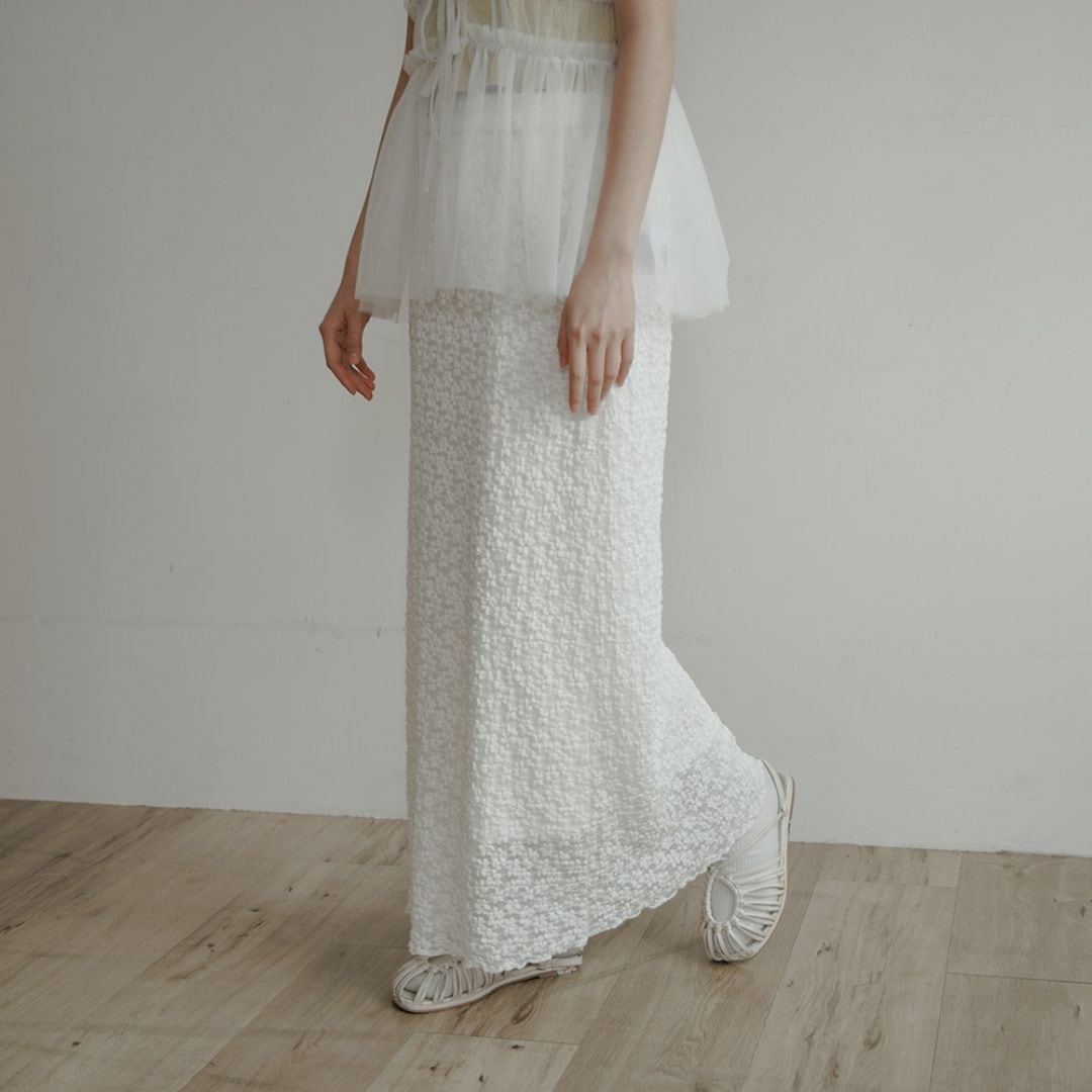 シュリンクレースロングスカート T2065