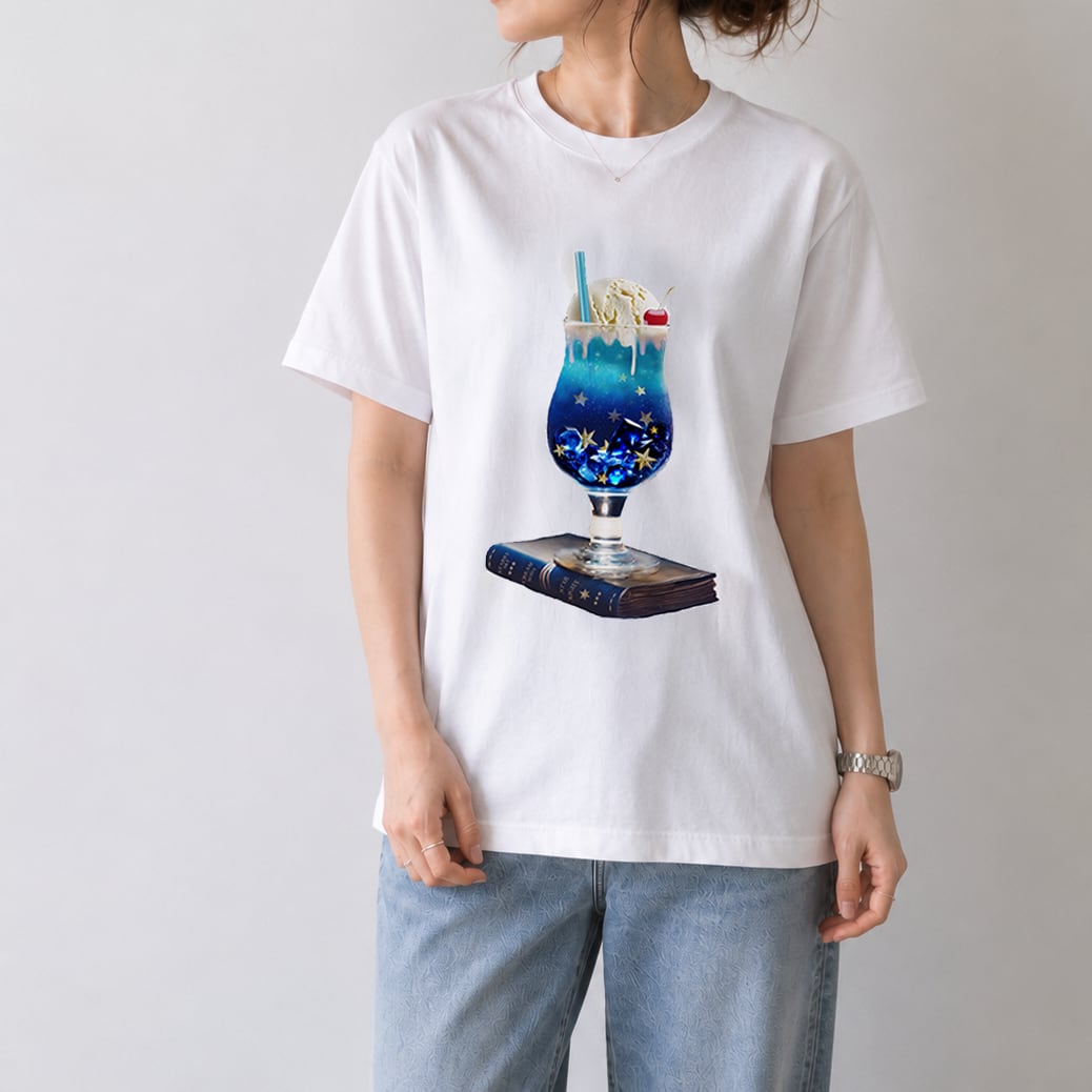 Tシャツ | 星空のクリームソーダ ダイカットデザイン | WHITE(ユニセックス)