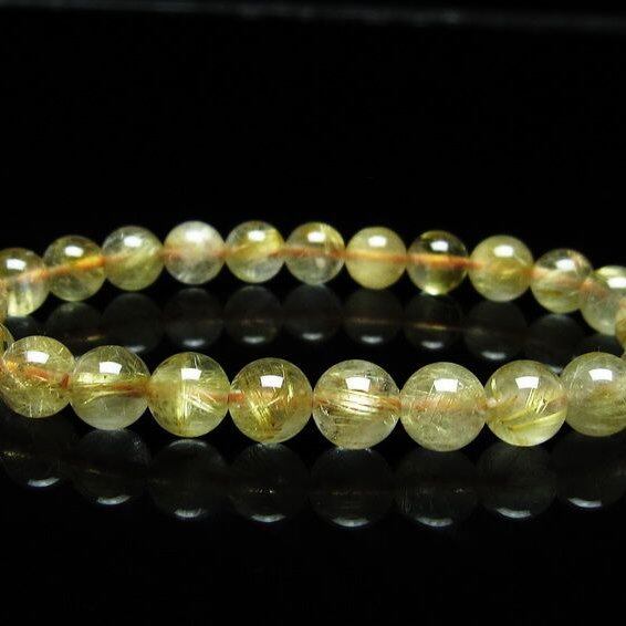 ルチルクォーツ ブレスレット 7mm タイチンルチルクォーツ タイチンルチル 一点物 メール便可 [M便 1/10] 111-49098