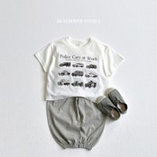【即納】VIVID-I 26/SM  ミニカーTシャツ　アイボリーMサイズ｜夏服｜韓国子供服