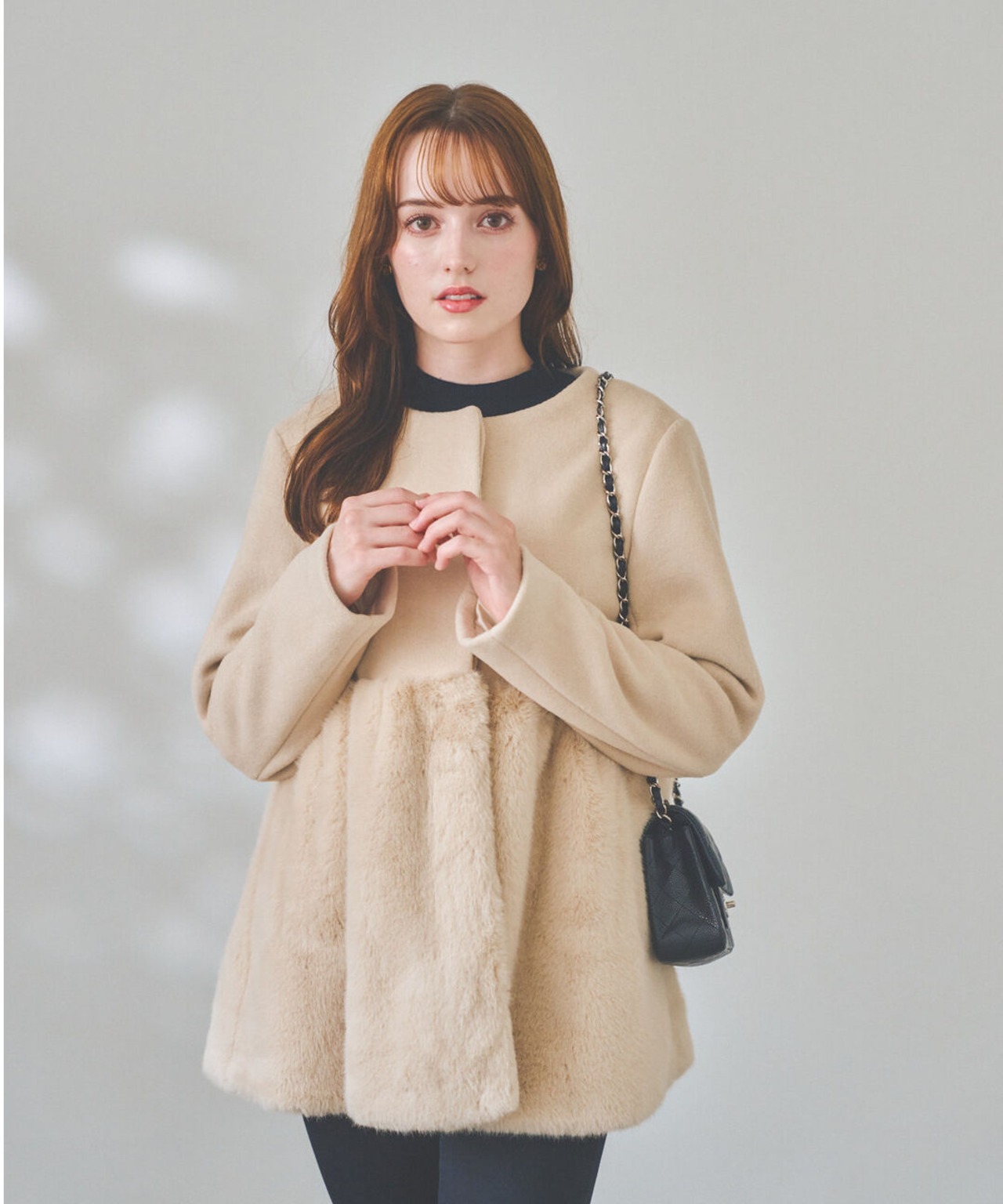 【再入荷】プレミアムエコファー ペプラムコート