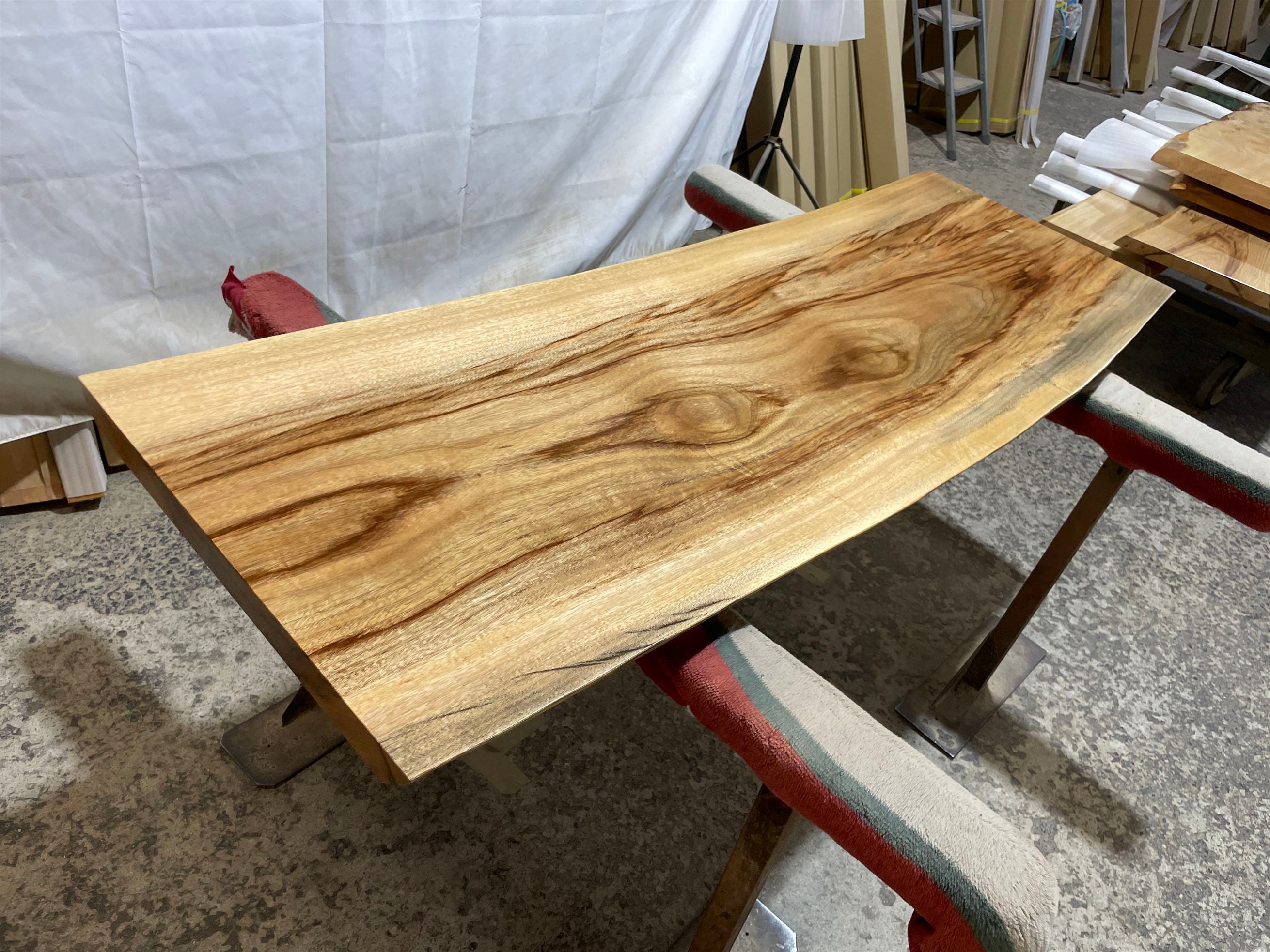 クス9577 楠 一枚板無垢材 1640x520-460x46mm ダイニングテーブル ロー