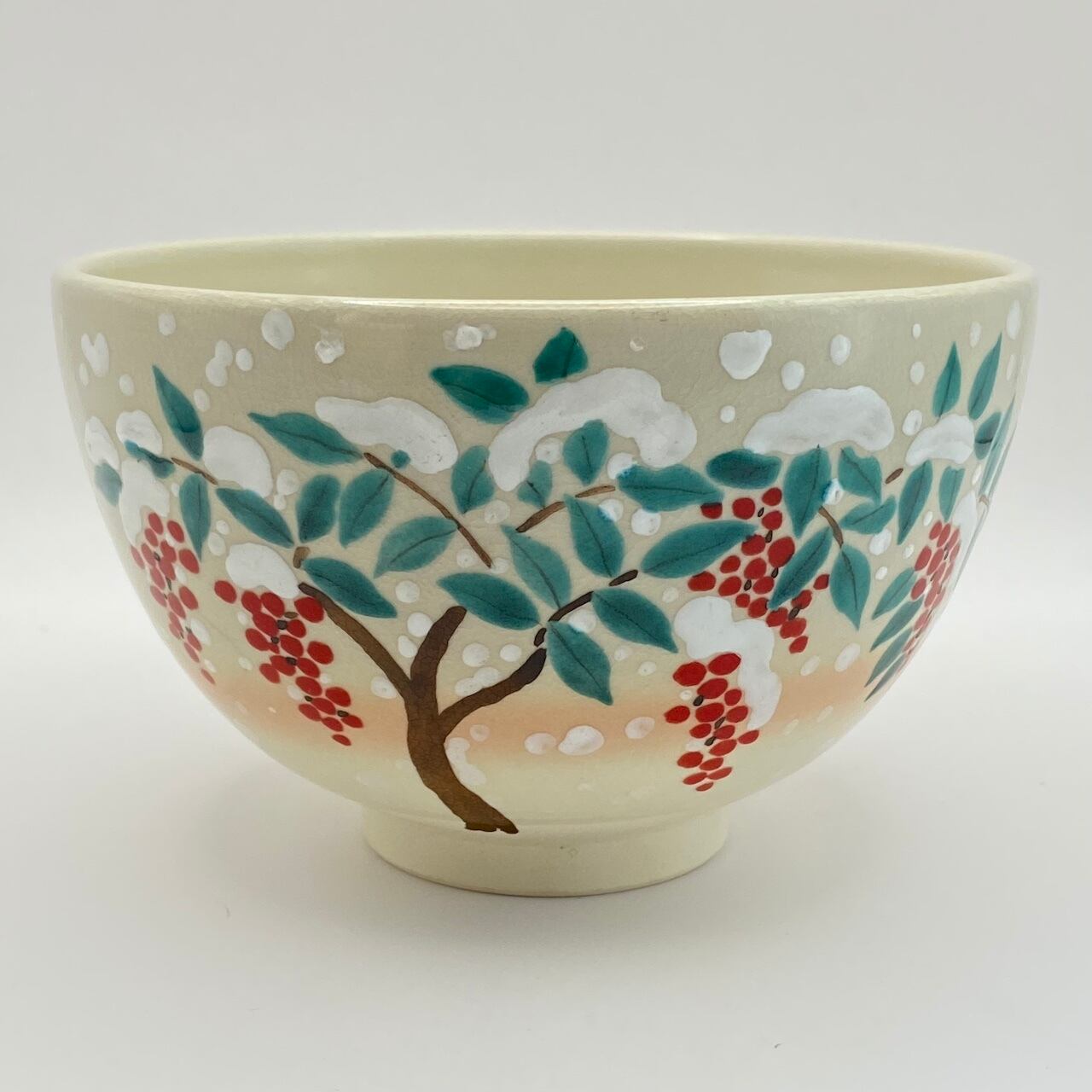 新古】茶碗 仁清 雪南天 工藤寿楽 紙箱入 | 錦玉堂オンラインショップ