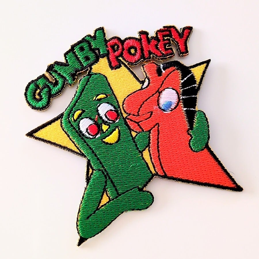 送料無料! ★刺繍アイロンワッペン★【 GUMBY(ガンビー)Gumby and Pokey 】 〚アメリカン雑貨 アメトイ〛