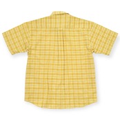 美品◆Munsingwear マンシングウェア シアサッカー ボタンダウン BD チェック柄 半袖シャツ サイズ MA/イエロー系/ゴルフ/日本製