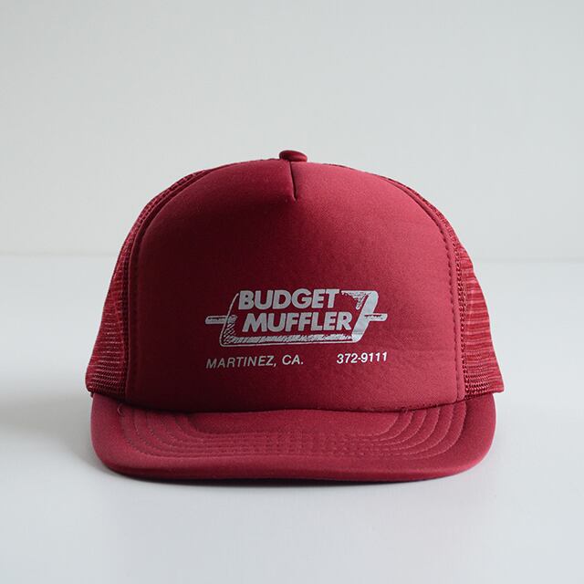 80s BUDGET MUFFLER メッシュキャップ バーガンディ デッド 80s BUDGET MUFFLER メッシュキャップ バーガンディ デッド