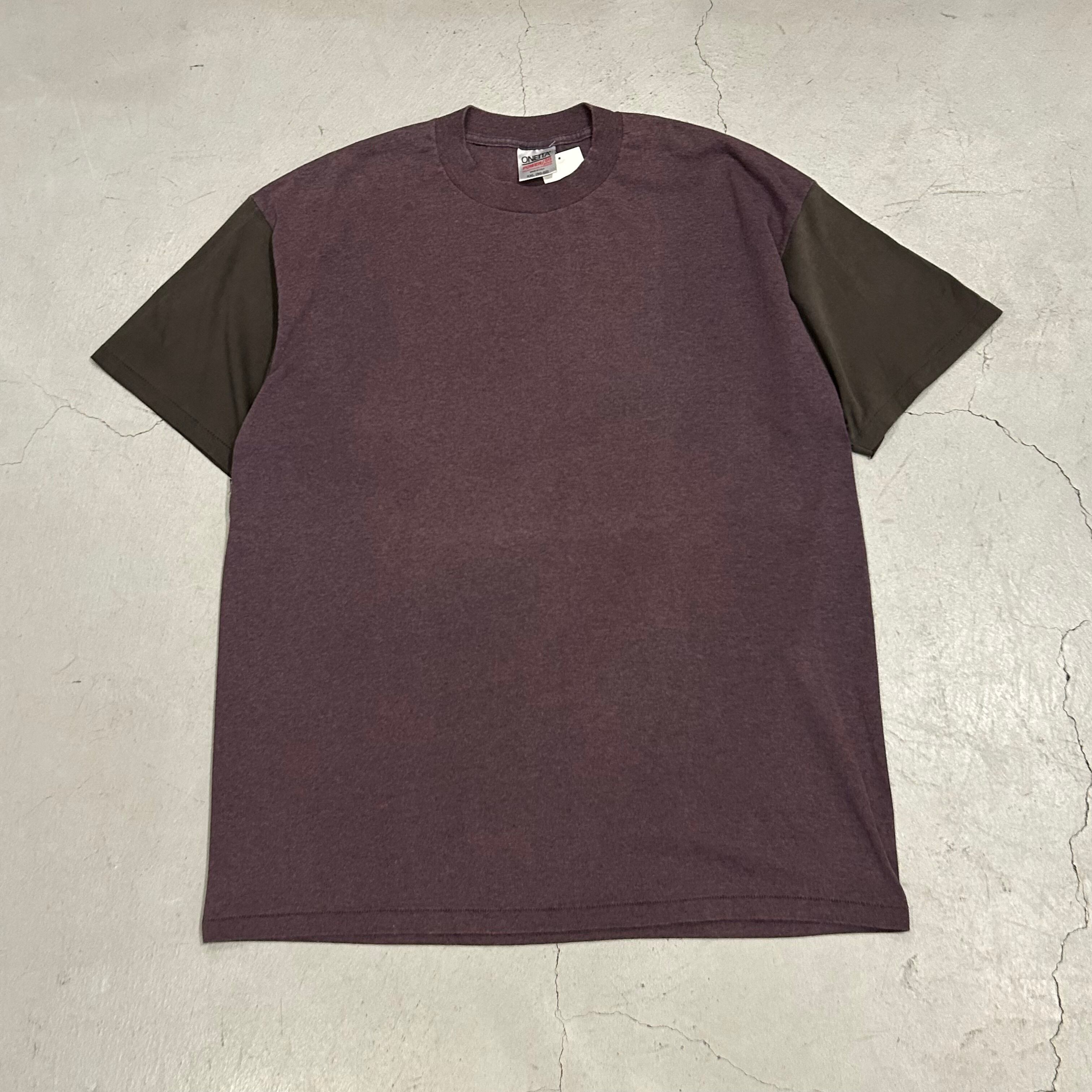 80s ONEITA “Bordeaux × Black” 2tone T-shirt【高円寺店】