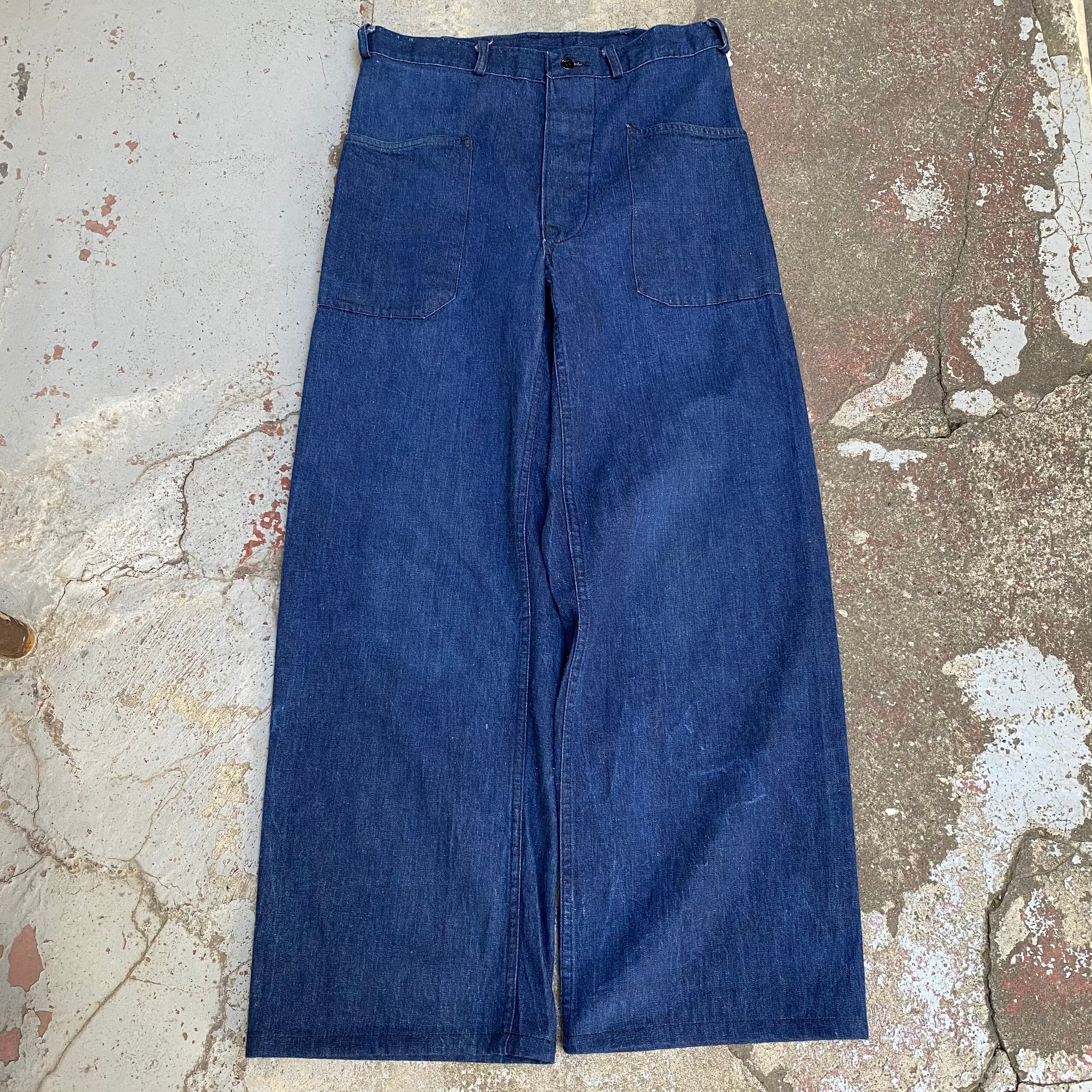 ﾊﾞｷﾊﾞｷ】40's US NAVY Denim Trousers “巻きパン” | 下北沢SPiKe＆SPiCe
