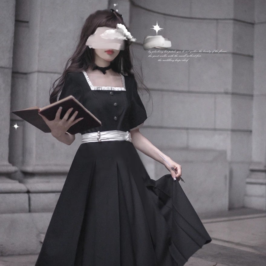 ゴスロリ通販 With U クラロリ フレンチワンピース スクエアネック