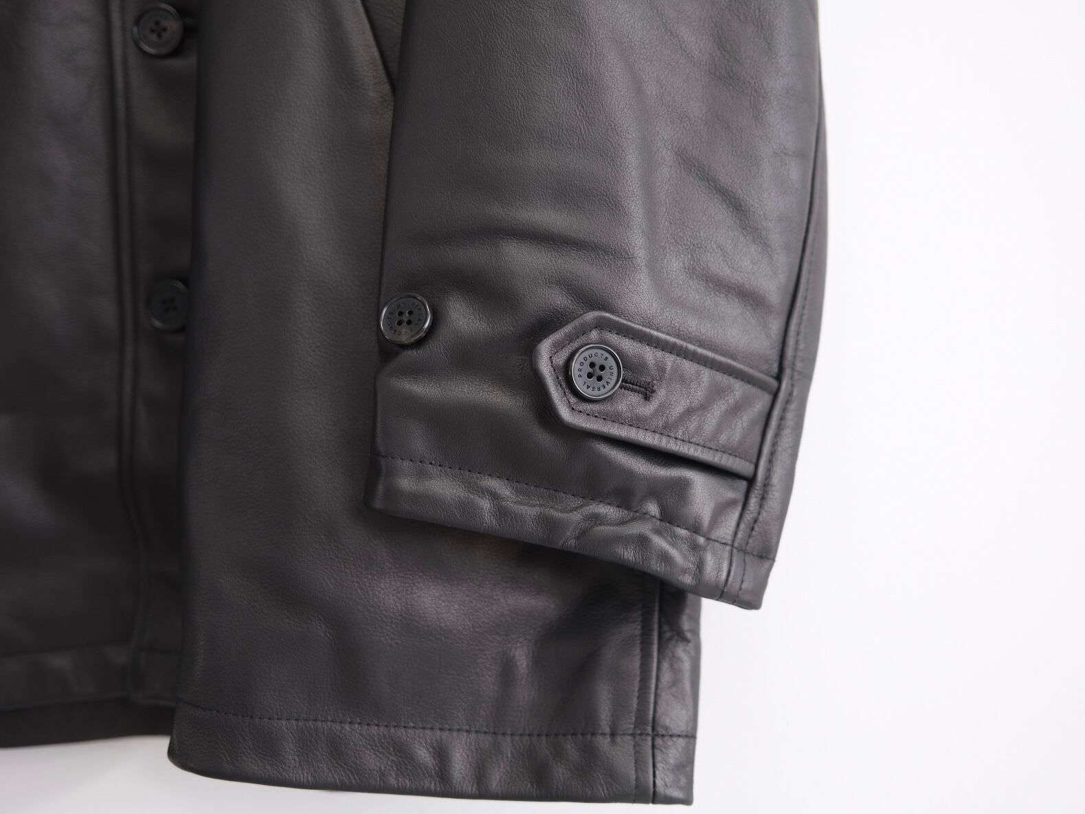 UNIVERSAL PRODUCTS.” LEATHER CAR COAT” | Lapel online store