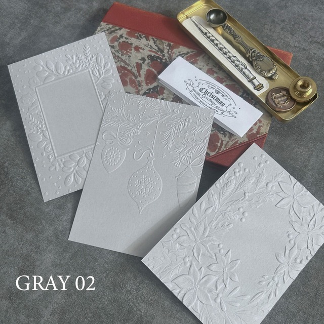 クリスマス　エンボスポストカー ド3枚セット