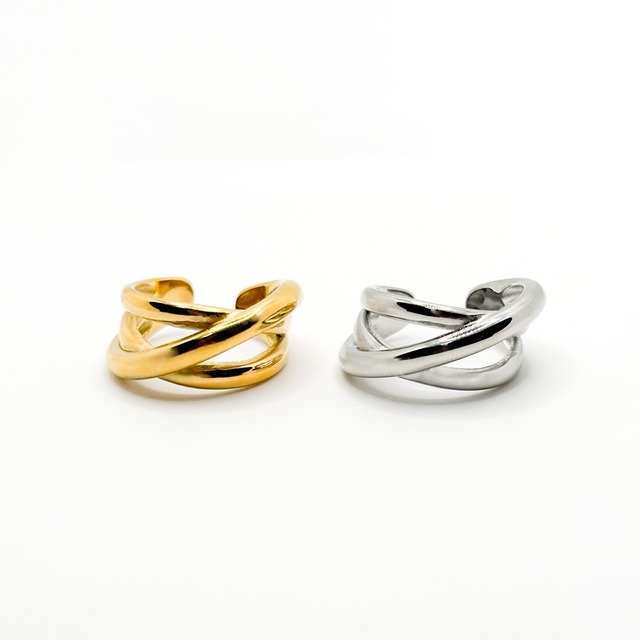 ステンレスポイントストーンリング