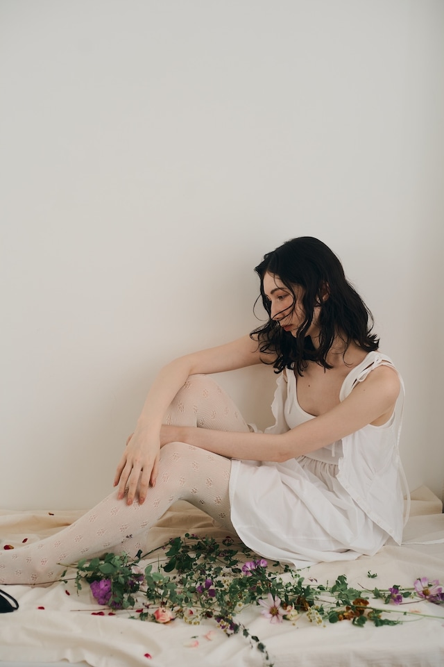 North pole Lyocell tights col.Floral white