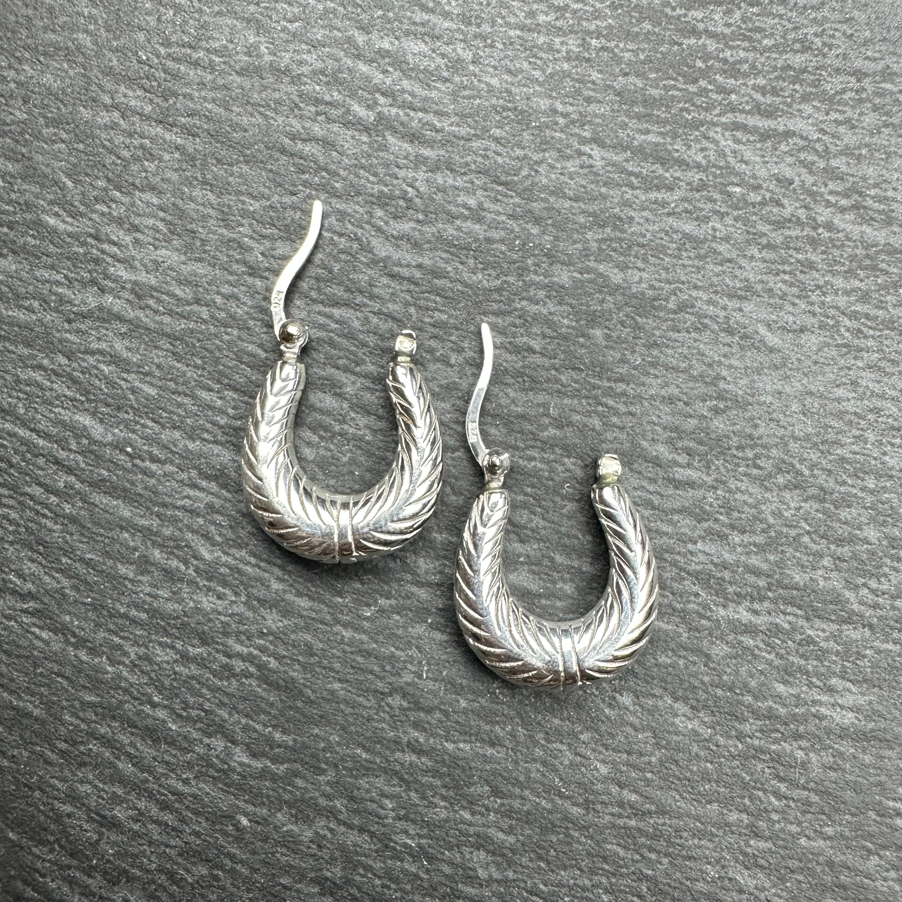 メキシコ タスコ製 Taxco シルバー925 シンプルフープピアス/両耳 メキシコ タスコ製 Taxco シルバー925 シンプルフープピアス/両耳