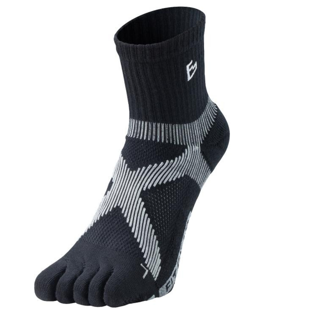 【FITGEAR】極フィットソックス クルー丈5本指タイプ　ブラック