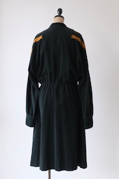 Black corduroy long sleeve shirt dress