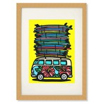 Art Print A4（VWbus Surfbord）with Frame