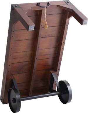 シックなヴィンテージスタイル！レトロな車輪付きテーブル【Bello-ベッロ】幅90㎝