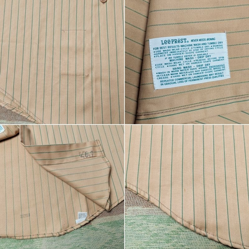 70s Lee Coca-Cola Stripe HBT Work Shirt (M) DEAD-STOCK | Wonder