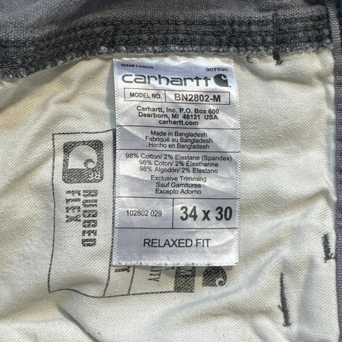 20s グレー ダブルニー Carhartt カーハート パンツ 34×30 詳細写真11