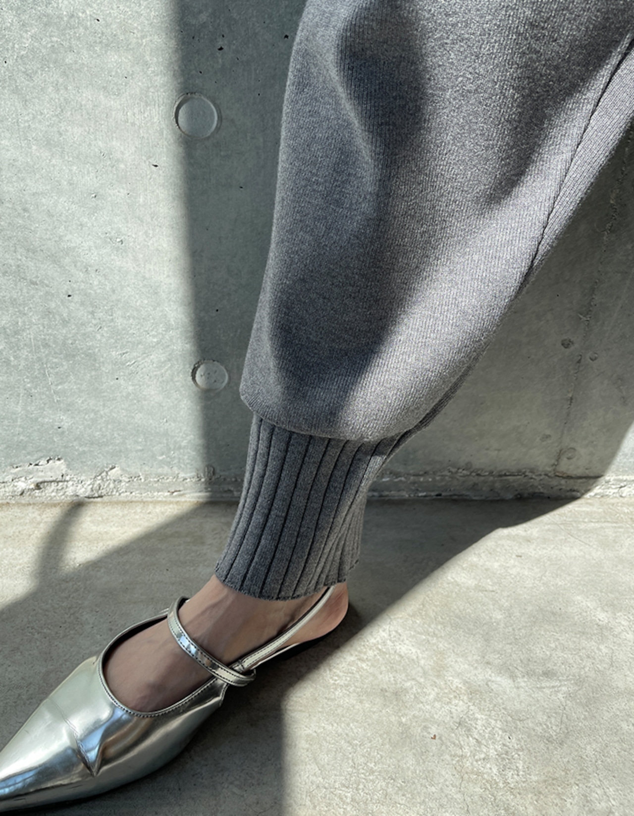 【25aw・再販】Rib-hem Knit Jogger Pants_Gray・Black