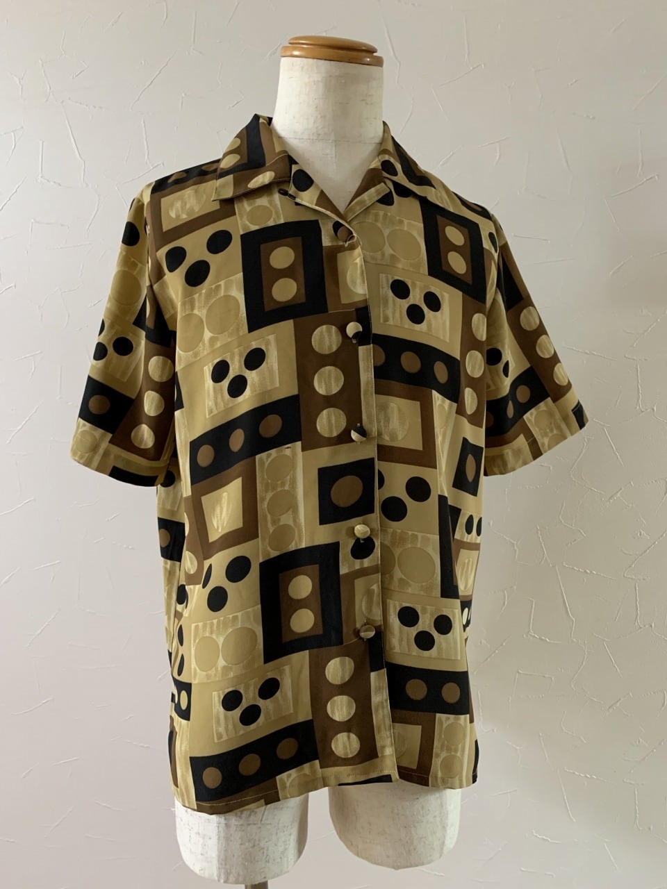 1980～90's Patterned Open Collar Shirt