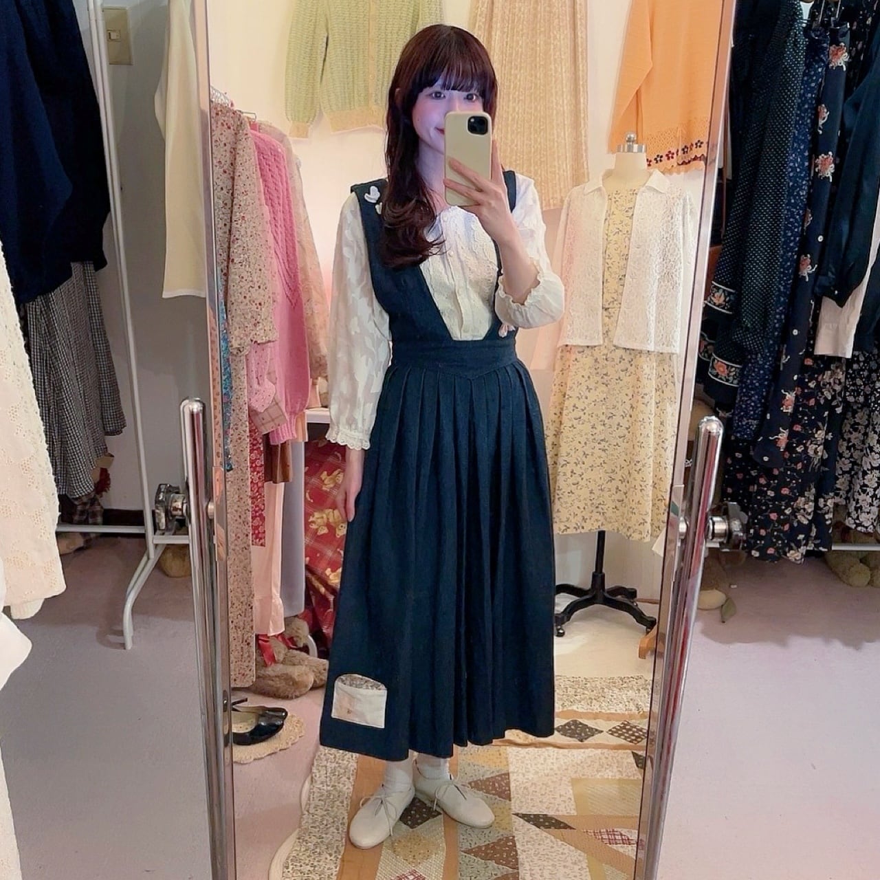 remake ✂︎ fairy's outing denim jumper skirt