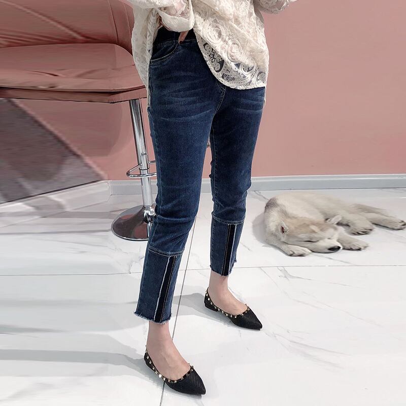 ルーズジーンズ スプリング 大きめサイズ 春物 ステッチ ミックスインファッション13500006017