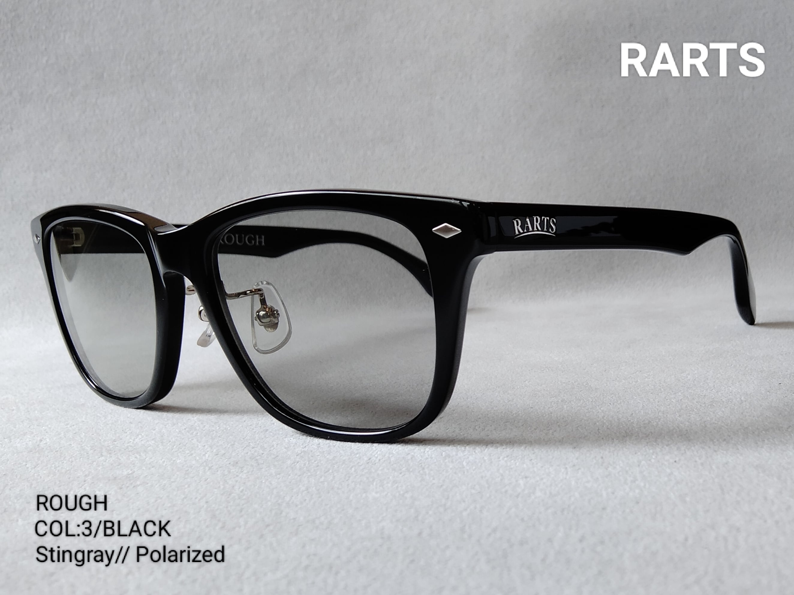 RARTS アーツ偏光グラス美品 RARTS（アーツ）偏光lensサングラス「ROUGH ラフ」RS-101/3.BLACK