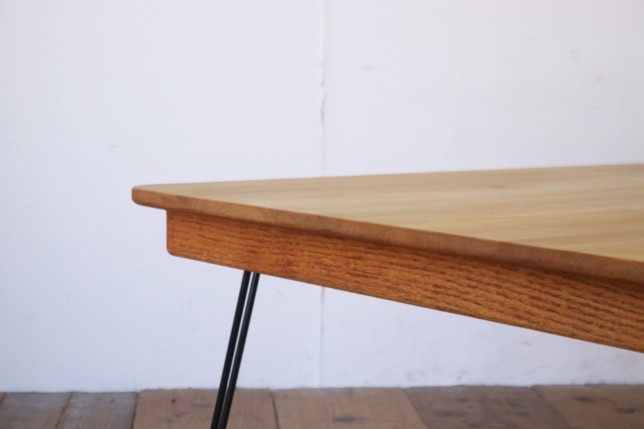 オーク無垢材 ローテーブル 正方形 座卓 ちゃぶ台 机 折りたたみ