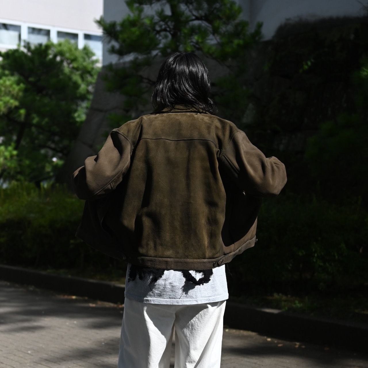 Leh(レー)GANKO別注×damage waffle L/S sweater コーディネート