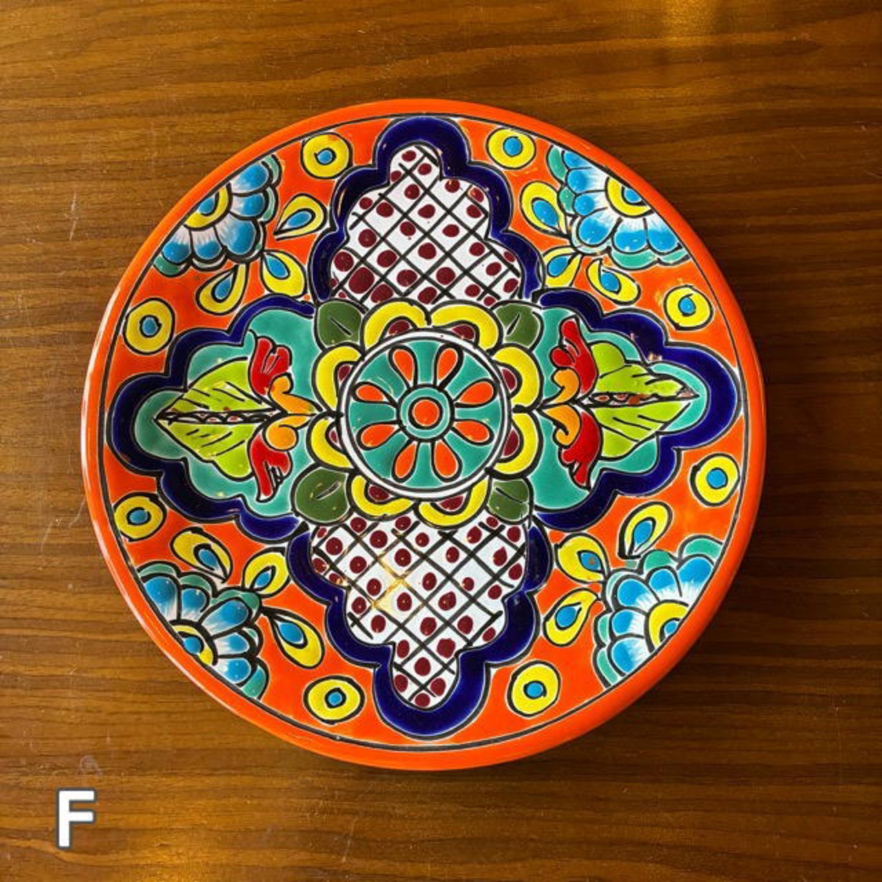 Mexicco Guanajuato ware round plate L 6type　メキシコ　グアナファト焼　丸皿　L　全6種　プレート　大皿　メインディッシュ　ボウル　サラダボウル　メキシコ料理